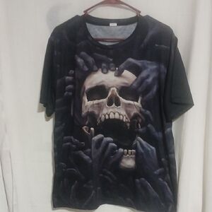 Men's Black Skull Graphic T-Shirt